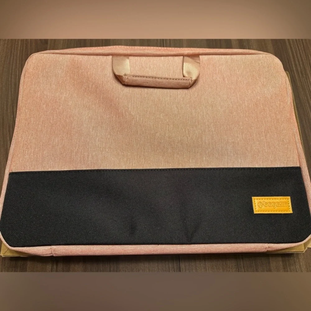 Bagasin Pink and Black Laptop Bag with Organizer